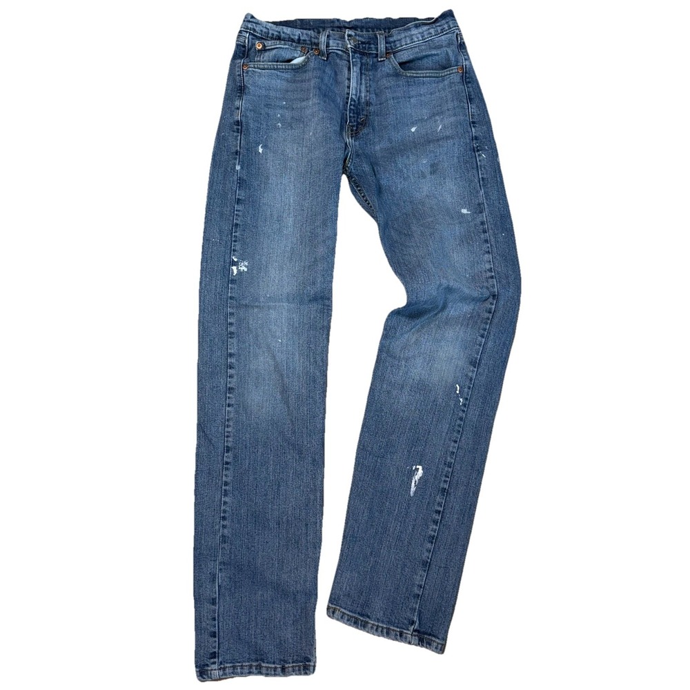 Levi's 505 Straight Leg Jeans W32 L34 Light Wash Distressed Denim Workwear
